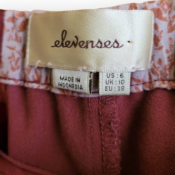 Anthropologie Elevenses Berry Cropped Trousers, Size 6 - Picture 5 of 13